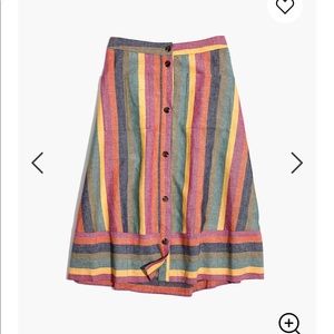 Madewell Rainbow Striped Linen Skirt - Size 2